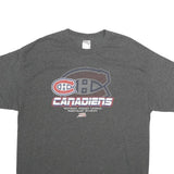 NHL Mens Grey Canadiens Graphic T-Shirt XL Short Sleeve Crew Neck Cotton