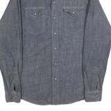 WRANGLER Mens Blue Denim Shirt S Long Sleeve Button Closure Cotton Blend