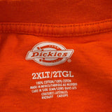 Dickies Tall Long Sleeve T-Shirt - 2XL Orange Cotton