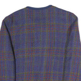 FRANCOISE DE FRANCE Womens Blue Check Button Jacket L Polyester Blend Classic