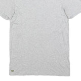 LACOSTE Mens Grey Crew Neck Short Sleeve T-Shirt M Cotton Casual Essential