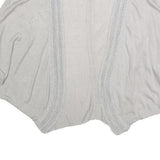 TED BAKER Womens White Cropped Top Short Sleeve Open Front S Cotton Blend