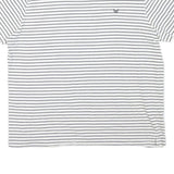 CREW CLOTHING Mens White & Black Striped T-Shirt XL Short Sleeve Crew Neck