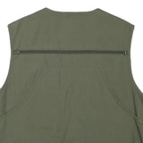 STUCKIAG THUN Mens Green Cotton Blend Zip Jacket M Utility Multi Pocket Vest