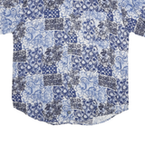 GARRY Mens Blue & White Casual Shirt XL Short Sleeve Button Down