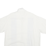 MODA CAMPIA MODA Mens White & Pale Blue Rayon Shirt 2XL Relaxed Fit Casual