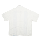 MODA CAMPIA MODA Mens White & Pale Blue Rayon Shirt 2XL Relaxed Fit Casual