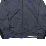 WILSON Mens Blue Black Zip Jacket L Polyester Blend Sport Casual Track Top