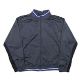 WILSON Mens Blue Black Zip Jacket L Polyester Blend Sport Casual Track Top