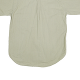 Mens Beige Cotton Blend Shirt XL Casual Short Sleeve Button Pocket Comfortable