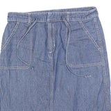 EDDIE BAUER Womens Blue Denim A-Line Knee Length Cotton Blend Skirt M Casual