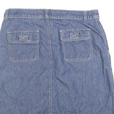 EDDIE BAUER Womens Blue Denim A-Line Knee Length Cotton Blend Skirt M Casual