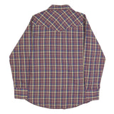 WRANGLER Mens Maroon & Blue Checked Shirt M Western Casual Cotton Blend