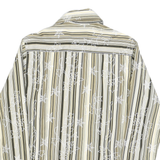 DIESEL Mens Beige & Green Striped Shirt M Cotton Blend Patterned Long Sleeve