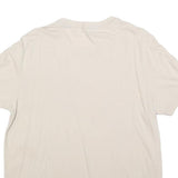 PUMA Mens Beige White Logo Short Sleeve Crew Neck Cotton Blend XL T-Shirt