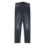 LEVI'S Mens Slim Blue Denim Raw Slim Skinny Jeans W28 L30 Classic Fit Zip