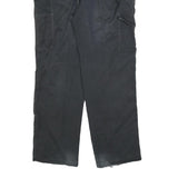 DICKIES Mens Cotton Blend Black Relaxed Straight Trousers W36 L32 Workwear Zip