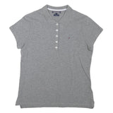 TOMMY HILFIGER Girls Grey Short Sleeve Plain L Polo Shirt Cotton Blend Casual