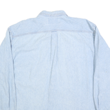 CALVIN KLEIN Mens Blue Denim Shirt L Classic Cotton Long Sleeve Button Pocket