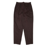 DRESSBARN Womens Cotton Blend Brown Relaxed Straight Trousers W30 L30 Formal