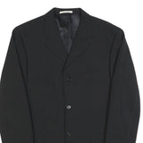 ANGELO LITRICO Mens Black Classic Jacket L Polyester Blend Plain Button Closure