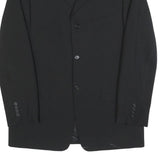 ANGELO LITRICO Mens Black Classic Jacket L Polyester Blend Plain Button Closure