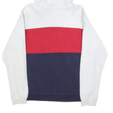 LEVI'S Mens White Red & Navy Hoodie M Cotton Blend Pullover Classic Logo