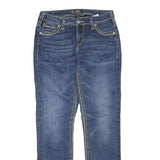 SILVER Womens Jeans Blue Regular Straight Denim Medium W32 L32 Stylish Stitching