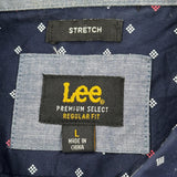 Lee Short Sleeve Shirt - Large Navy Cotton