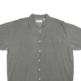 FADED GLORY Mens Grey & White Patterned Shirt XL Cotton Blend Casual Button Down