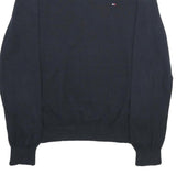 TOMMY HILFIGER Mens Navy Blue Classic Cotton Jumper Crew Neck Basic Knit L