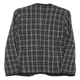 VIA NOLA Womens Black & White Tweed Jacket S Cotton Blend Classic Style