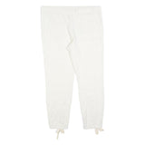 PAM & GELA Womens Joggers White Cotton Blend Regular Fit Tapered Leg L W36 L28