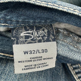 Silver Contrast Stitch Jeans - 36W 30L Blue Cotton