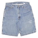 M Mens Denim Blue Casual Shorts L W32 Cotton Blend Comfortable Fit