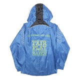 HUMMEL Boys Blue & Black Hooded Zip Sports Jacket 12Y Polyester Blend