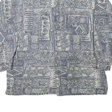 CB Mens Blue & Cream Pattern Cotton Blend Shirt XL Casual Beachwear
