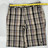 Regular Fit Dickies Checked Shorts - 34W 13L Beige Cotton