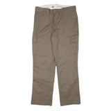 DICKIES Mens Regular Beige Cotton Blend Trousers W36 L31 Cargo Zip Closure