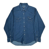 Wrangler Denim Shirt - Large Blue Cotton