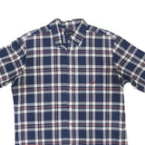 NAUTICA Mens Blue & White Plaid Check Short Sleeve Shirt M Casual Cotton