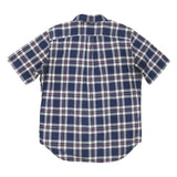 NAUTICA Mens Blue & White Plaid Check Short Sleeve Shirt M Casual Cotton