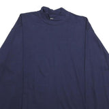 RUSSELL ATHLETIC Mens Navy Blue Long Sleeve Mock Neck Cotton T-Shirt M