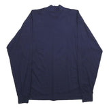 RUSSELL ATHLETIC Mens Navy Blue Long Sleeve Mock Neck Cotton T-Shirt M