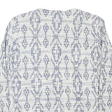 EDC Womens Blue & White Cotton Blend Patterned Button Jacket S Woven Lightweight