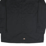 DICKIES Mens Black Work Shirt XL Cotton Blend Durable Utility Button Front