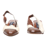 EMPORIO ARMANI Brogue Style Kitten Heels White Leather Womens UK 1.5