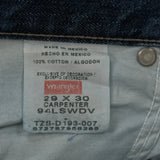 Wrangler Carpenter Jeans - 30W 30L Blue Cotton