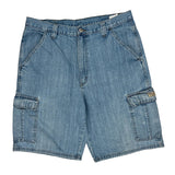 Wrangler Cargo Shorts - 34W 10L Blue Denim
