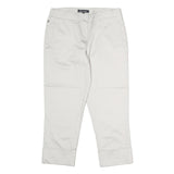 AQUASCUTUM Womens Cotton Blend White Regular Straight Trousers W28 L13 Smart